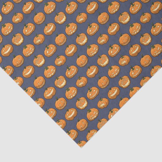 Papier Mousseline Pixel six Jack o'Lantern Citrouille Motif (Détail)