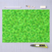 Papier Mousseline Pixels de jeu vert | Anniversaire (Artisanat)