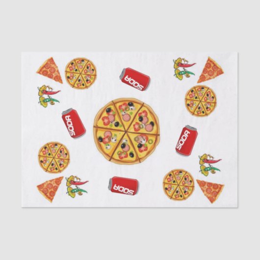 Papier Mousseline Pizza en papier tissu (Recto)