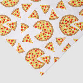 Papier Mousseline Pizza et tranches de cool motif sur blanc (Détail)