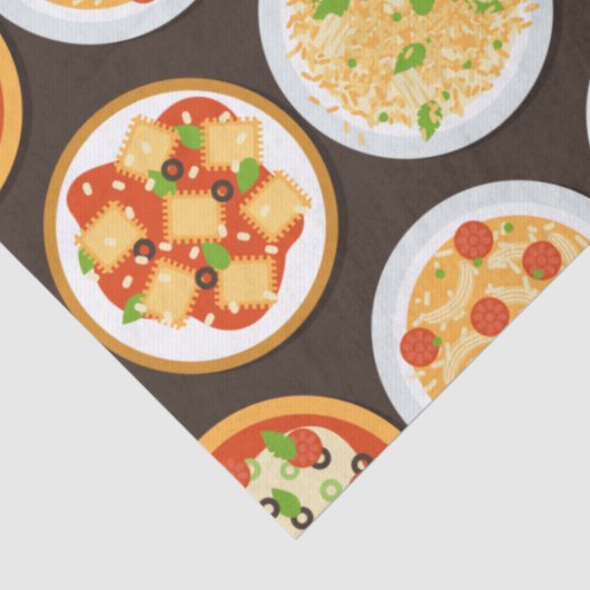 Papier Mousseline Pizza, pâtes, délicieuse cuisine italienne (Détail)