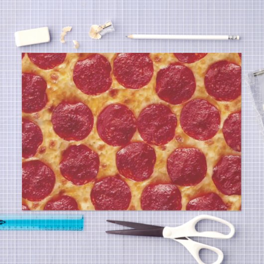 Papier Mousseline pizza pepperonis (Artisanat)