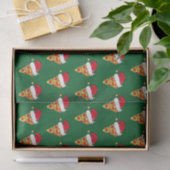 Papier Mousseline Pizzas de Noël mignonnes en Santa Hats Vert (Cadeau)