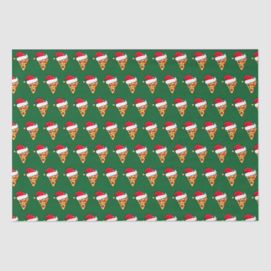 Papier Mousseline Pizzas de Noël mignonnes en Santa Hats Vert (Recto)