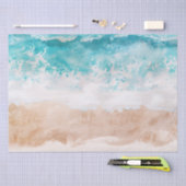 Papier Mousseline Plage Abstraite aquarelle (Artisanat)