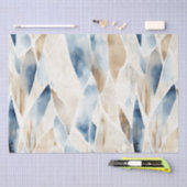 Papier Mousseline Plage Abstraite de crème bleue (Artisanat)