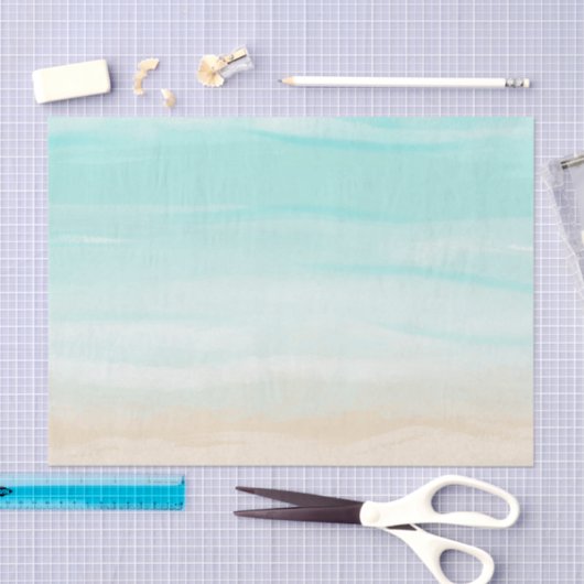 Papier Mousseline Plage Abstraite moderne (Artisanat)