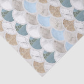 Papier Mousseline plage aqua bleu marbre blanc pastel pèse-sirène (Détail)