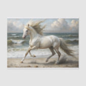 Papier Mousseline Plage Cheval Blanc Découpage (Recto)