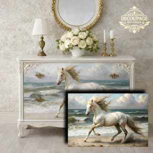 Papier Mousseline Plage Cheval Blanc Découpage