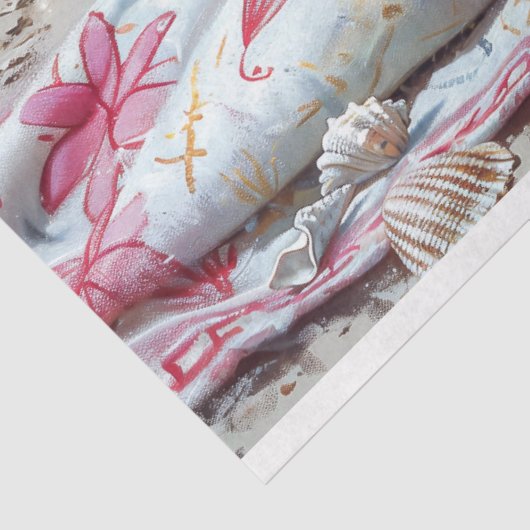 Papier Mousseline Plage Cochon nage océan Découpage (Détail)