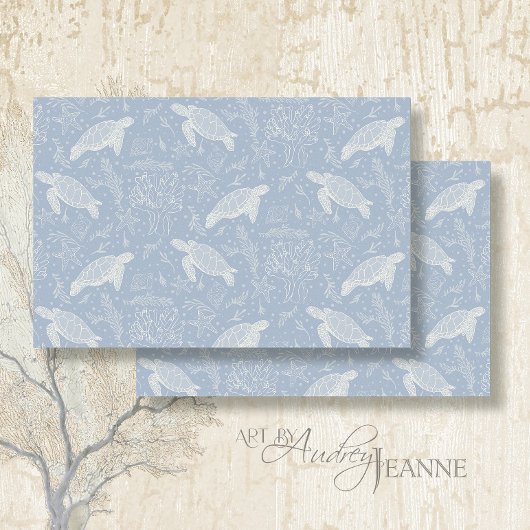 Papier Mousseline Plage Côte Tortue de mer Starfish Découpage bleu