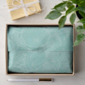 Papier Mousseline Plage côtière Sea Shell Turquoise Vert Blanc Décou (Cadeau)