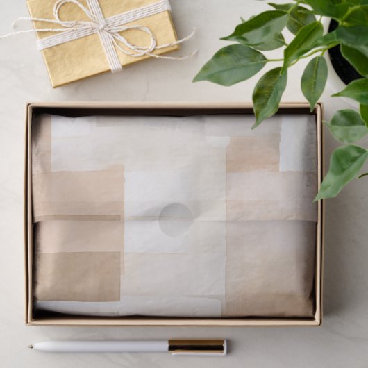 Papier Mousseline Plage Cream Rectangles Mariage (Cadeau)