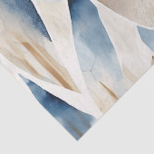 Papier Mousseline Plage Crème Bleu Abstrait (Détail)
