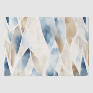 Papier Mousseline Plage Crème Bleu Abstrait