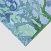 Papier Mousseline Plage de baleines nautiques Hippocampe Blue Mint D (Détail)