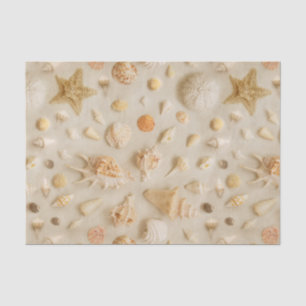 Papier Mousseline Plage de Starfish et Seashells