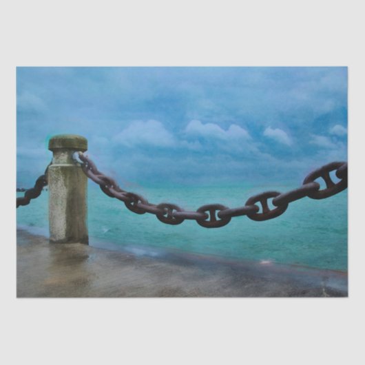 Papier Mousseline Plage d'été Nautique Front bleu Turquoise Aquarell (Recto)