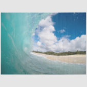 Papier Mousseline Plage Hawaii Ocean Wave Aqua Blue (Recto)