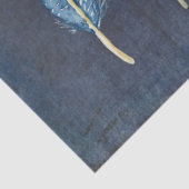 Papier Mousseline Plage Ocean Shells Plumes Marine Blue Decoupage (Détail)