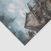 Papier Mousseline Plage Shack Rustique Peinture Côtière Découpage (Détail)