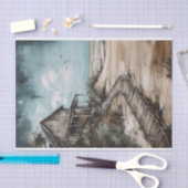 Papier Mousseline Plage Shack Rustique Peinture Côtière Découpage (Artisanat)