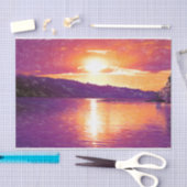 Papier Mousseline Plage Sunset Coastal Plage Orange Purple Découpage (Artisanat)