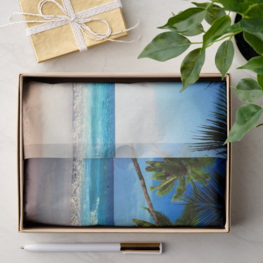 Papier Mousseline Plage tropicale de paradis (Cadeau)