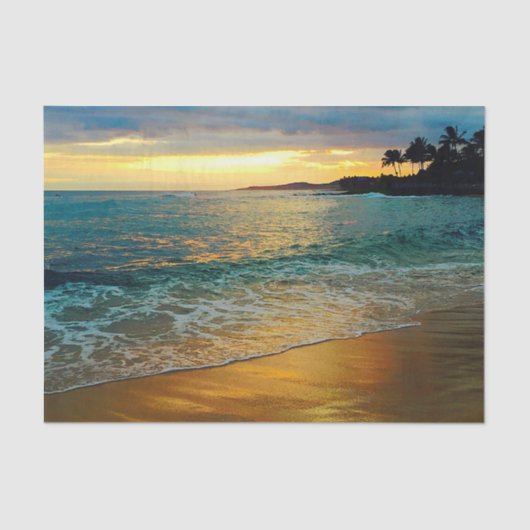 Papier Mousseline Plage tropicale Golden Hawaiian (Recto)