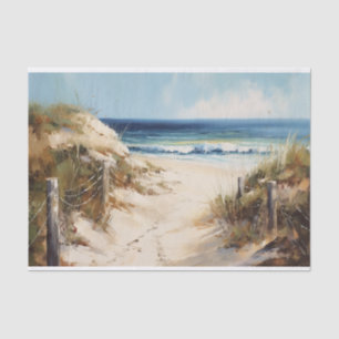 Papier Mousseline Plage Walk Paysage côtier Peinture Découpage
