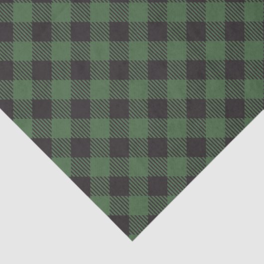 Papier Mousseline Plaid À damiers Buffalo Vert (Détail)