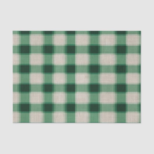 Papier Mousseline Plaid à la crème verte (Recto)