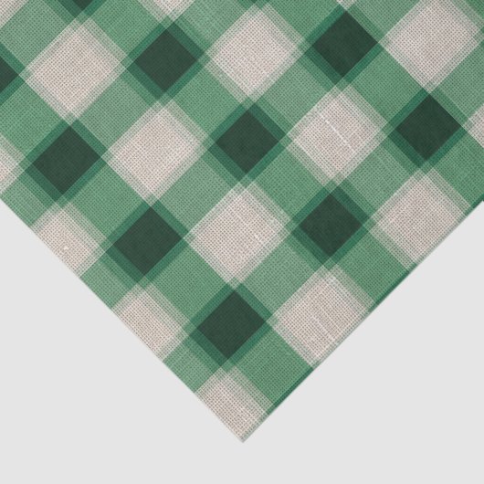 Papier Mousseline Plaid à la crème verte (Détail)