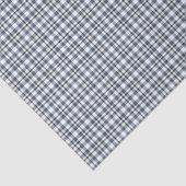 Papier Mousseline Plaid blanc bleu 1 (Détail)