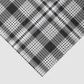 Papier Mousseline Plaid blanc et gris noir (Détail)