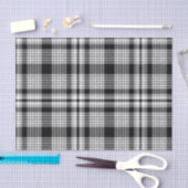 Papier Mousseline Plaid blanc et gris noir (Artisanat)