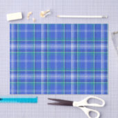 Papier Mousseline Plaid bleu et vert (Artisanat)