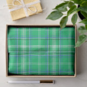 Papier Mousseline Plaid bleu et vert (Cadeau)