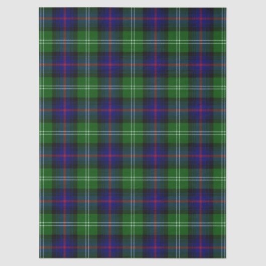Papier Mousseline plaid bleu vert de tartan du sud (Recto)