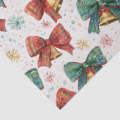 Papier Mousseline Plaid Bows Cloches Retro Noël (Détail)