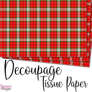 Papier Mousseline Plaid classique rouge rouge vert tartan