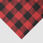 Papier Mousseline Plaid de Buffalo noir et rouge (Détail)