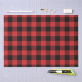 Papier Mousseline Plaid de Buffalo noir et rouge (Artisanat)