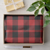 Papier Mousseline Plaid de Buffalo noir et rouge (Cadeau)