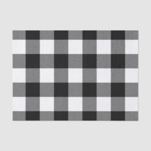 Papier Mousseline Plaid de buffle noir et blanc