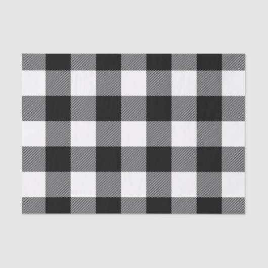 Papier Mousseline Plaid de buffle noir et blanc (Recto)