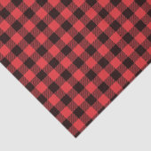 Papier Mousseline Plaid de buffle rouge et noir (Détail)