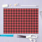 Papier Mousseline Plaid de buffle rouge et noir (Artisanat)