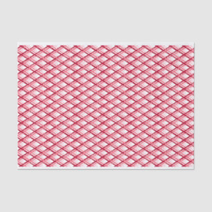 Papier Mousseline Plaid en diagonale rouge et blanc